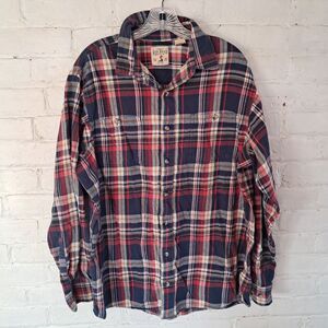 Red Head Brand Co Mens XLT Plaid Flannel Shirt Bass Pro Shops Red Navy